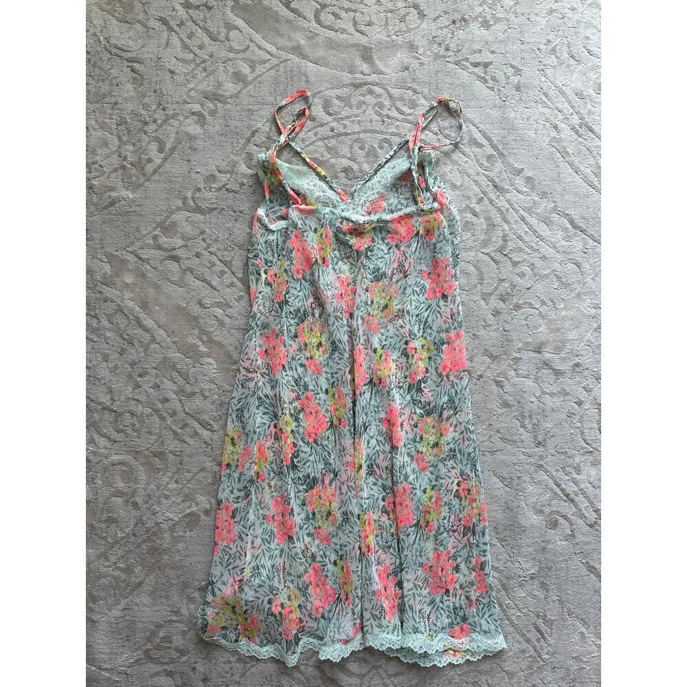 Y2K Victoria’s Secret Floral Mesh Slip Nightgown Lace Trim Medium M - Picture 7 of 7